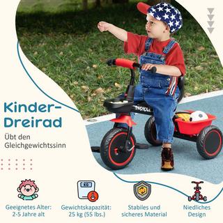 Northio  Tricycle, tricycle pour enfants, vélo pour enfants avec ceinture abdominale, pédales, panier à vélo, vélo pour enfants avec siège réglable en hauteur, pour 2 à 5 ans 