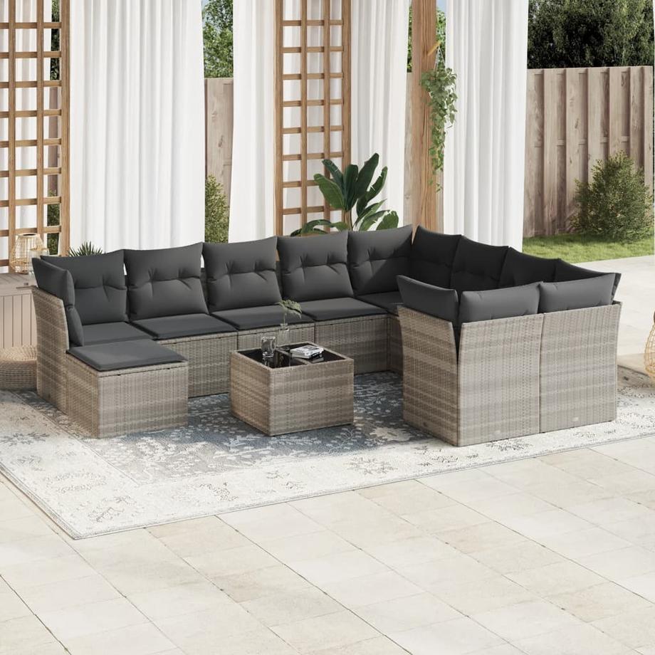 VidaXL Ensemble de canapés de jardin rotin synthétique  