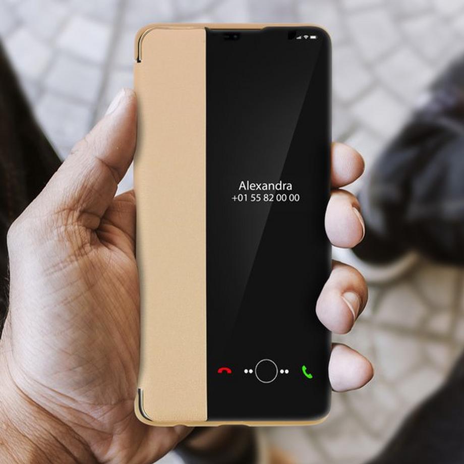 Avizar  Étui Fenêtre Huawei P30 Or 