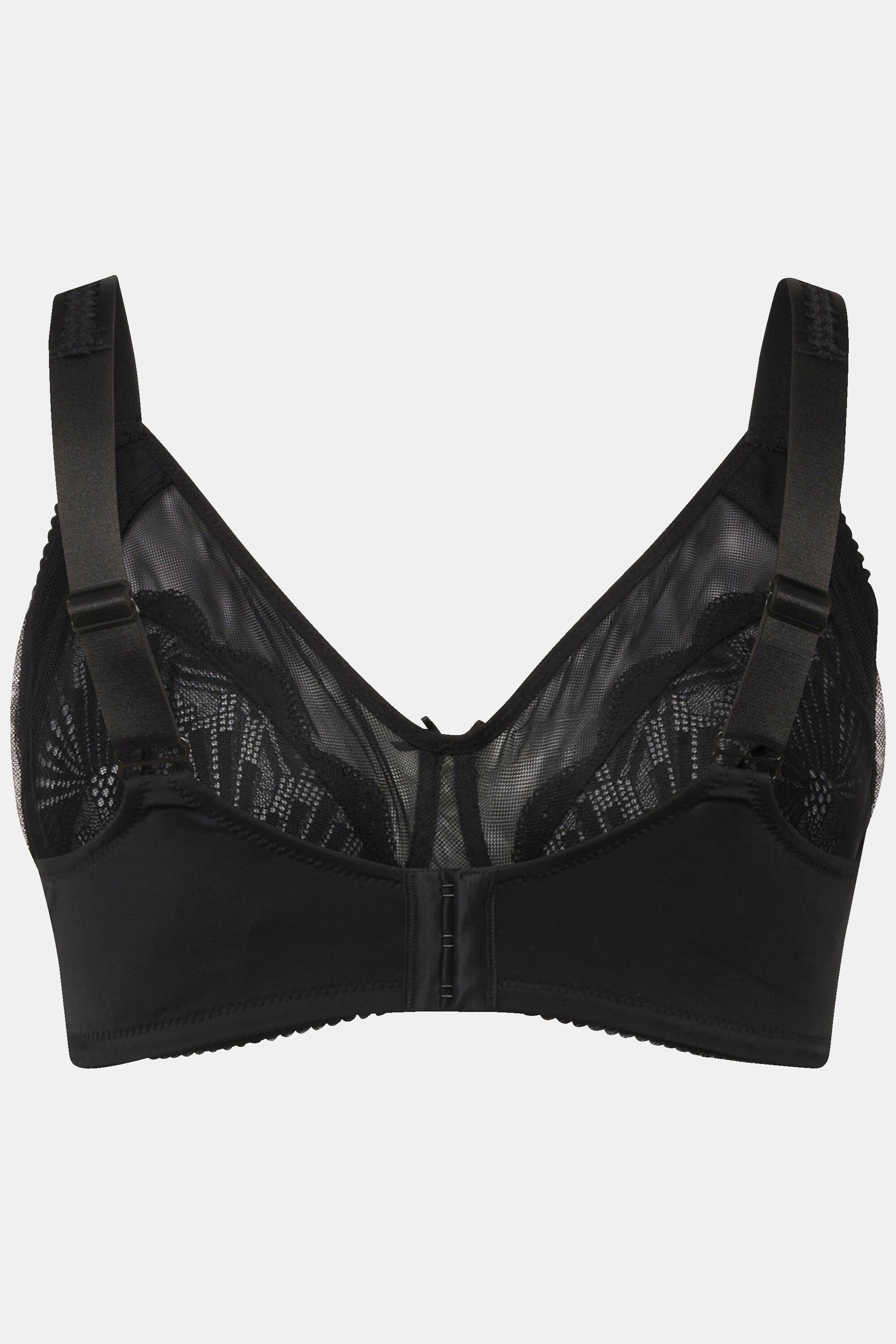 Ulla Popken Soutien-gorge sans armatures maille dentelle  