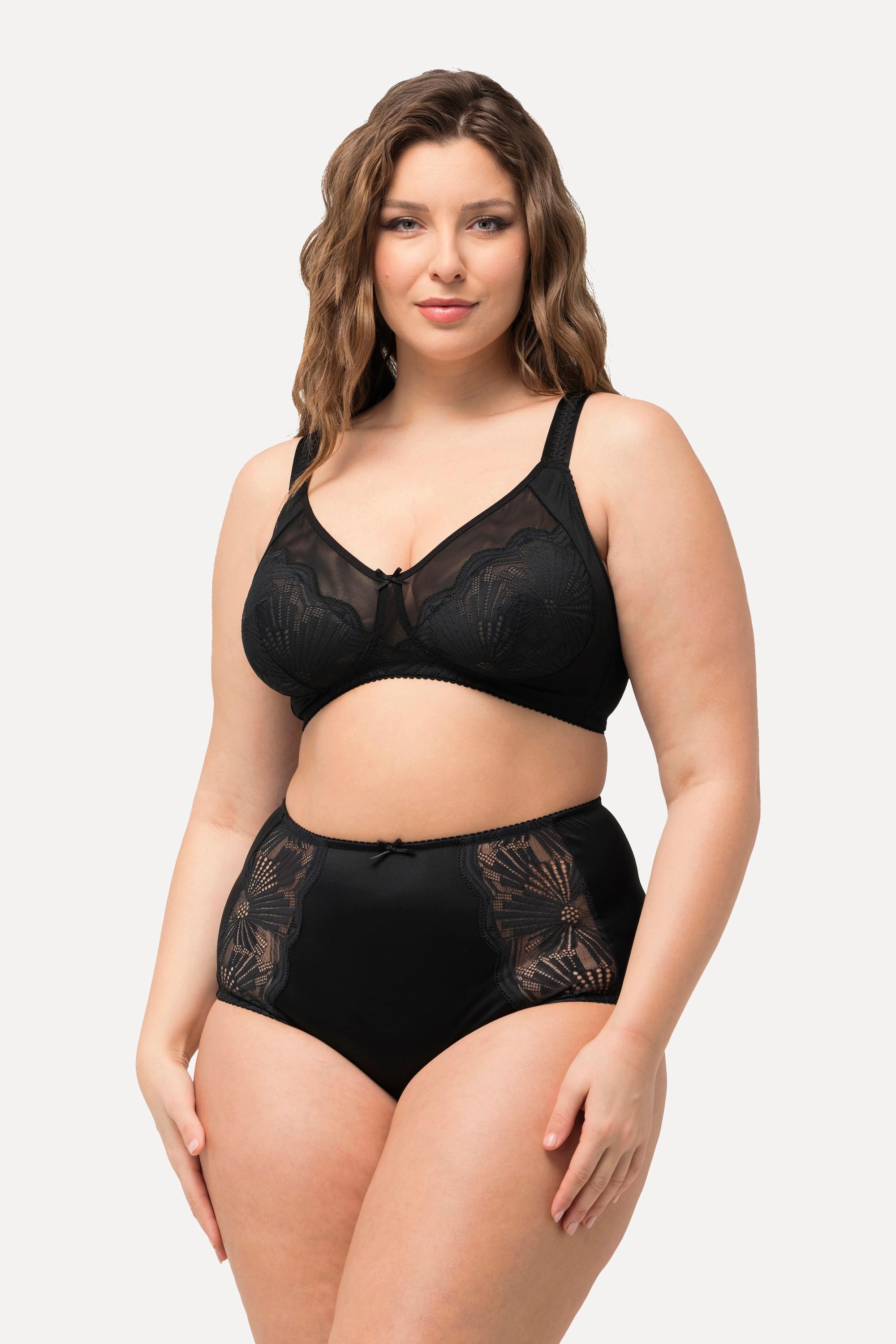 Ulla Popken Soutien-gorge sans armatures maille dentelle  