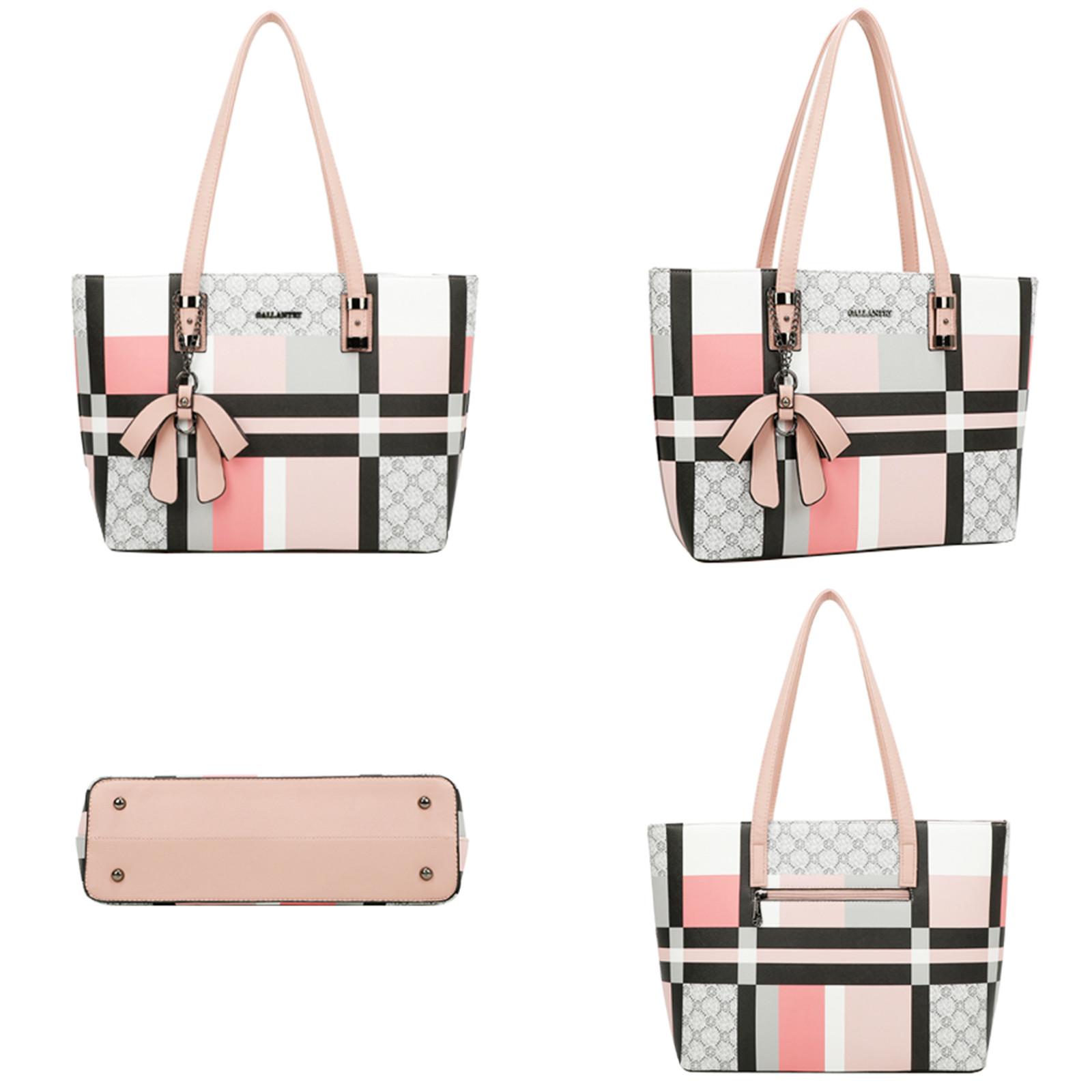 Gallantry Karierter Shopper mit Schleifendeko  