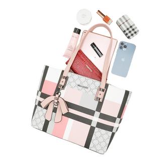 Gallantry Karierter Shopper mit Schleifendeko  