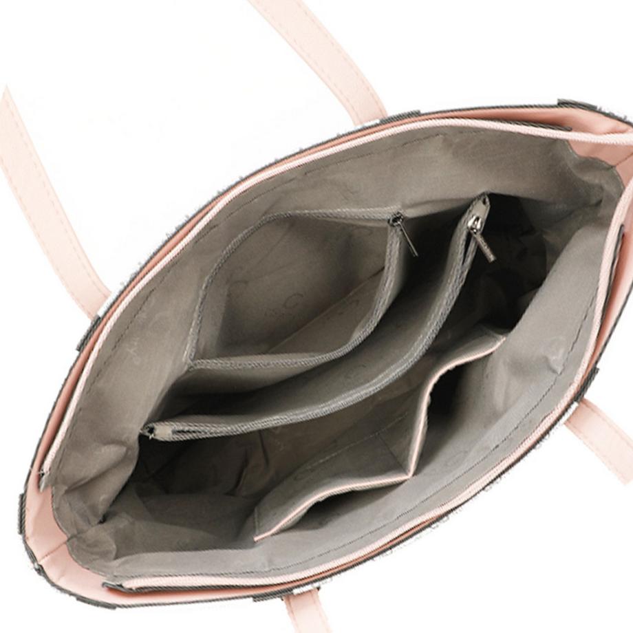 Gallantry Borsa Shopper a Quadri con Fiocco Decorativo  