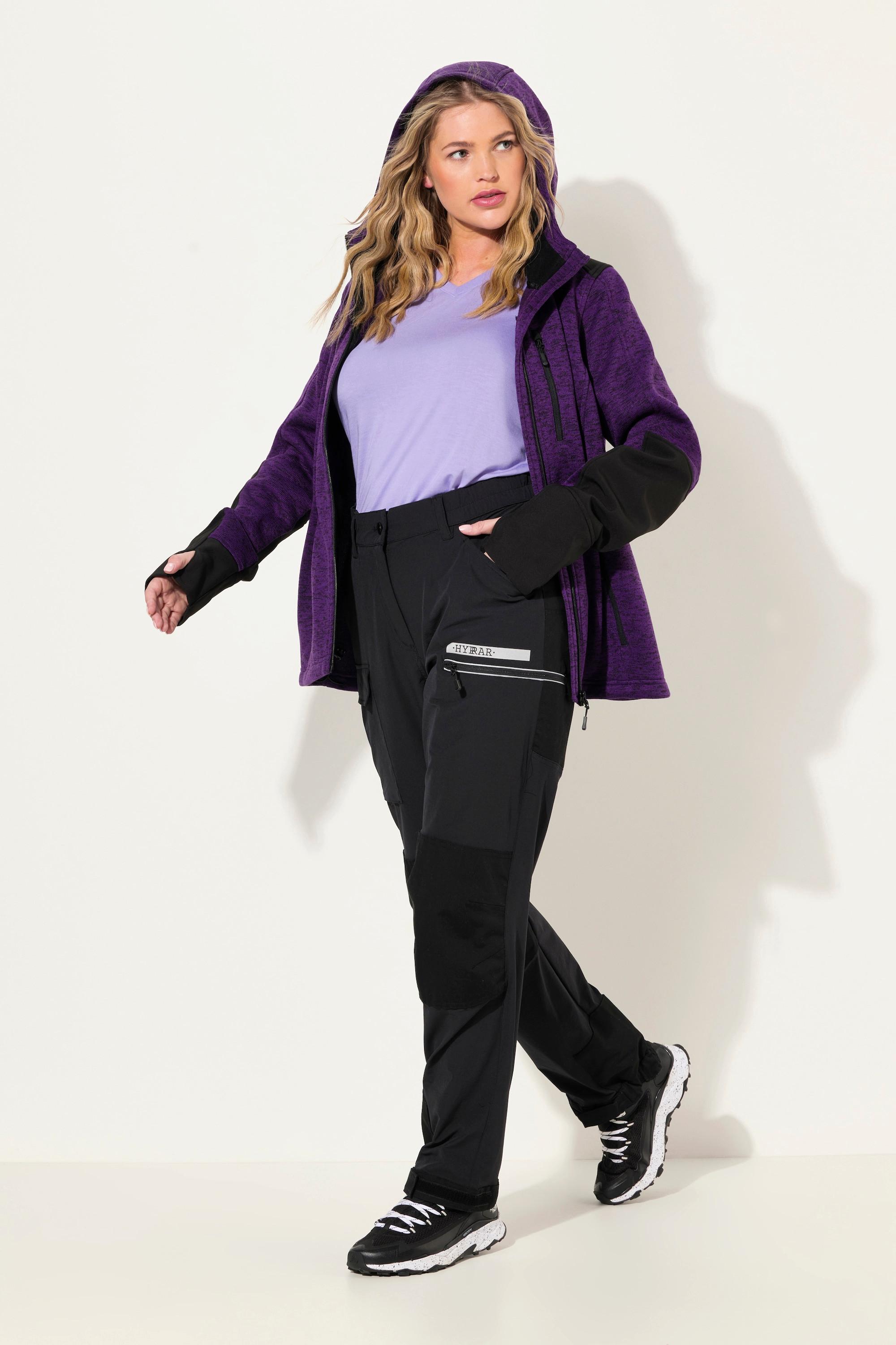 Ulla Popken HYPRAR Pantalon de trekking hybride Réflecteur Fermeture velcro  