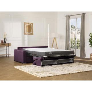 LINEA SOFA Canapé 2 places convertible express en tissu violet - couchage 120 cm - Matelas 22 cm avec mémoire de forme VIZIR  