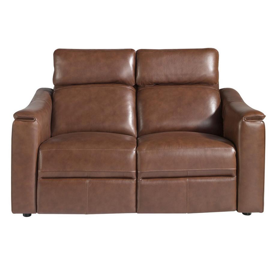 ANGEL CERDA Canapé relax 2 places en cuir marron cognac  