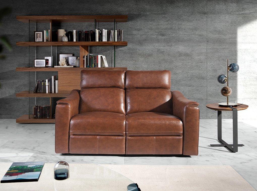 ANGEL CERDA 2-Sitzer Sofa in em Leder mit Relax  