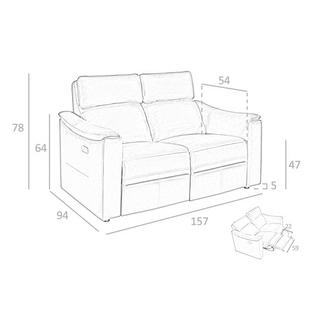 ANGEL CERDA 2-Sitzer Sofa in em Leder mit Relax  