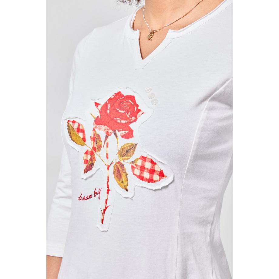 Joe Browns Jersey-Tunika mit Rosenprint und Godet-Einsätzen  