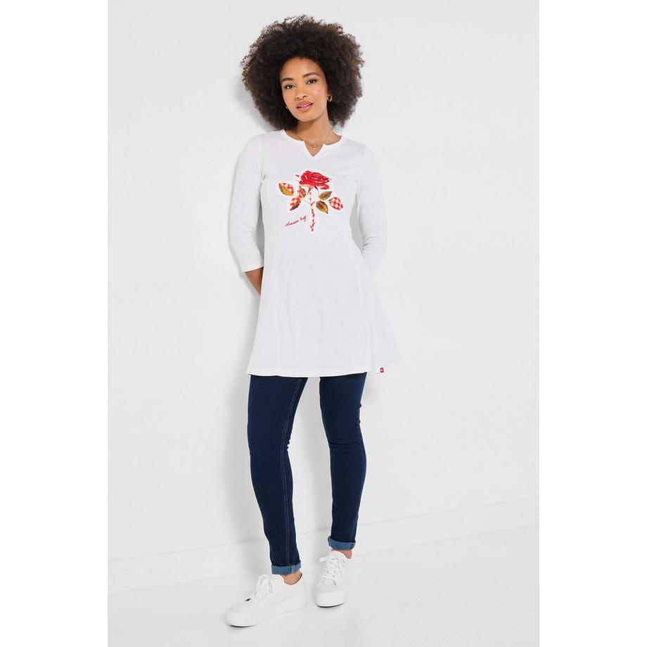 Joe Browns Jersey-Tunika mit Rosenprint und Godet-Einsätzen  