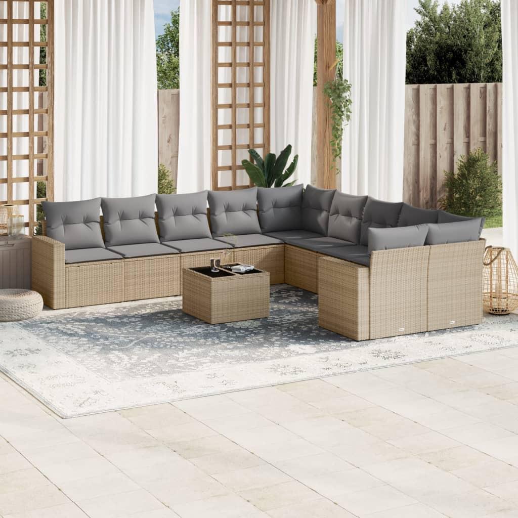 VidaXL set divano da giardino Polirattan  