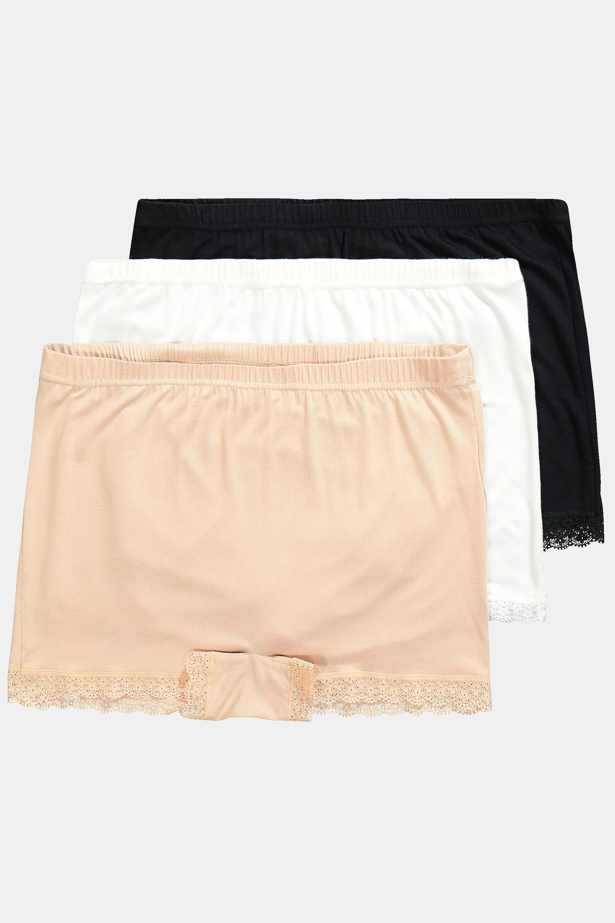 Ulla Popken Lot de 3 Culottes Dentelle Viscose de Bambou  