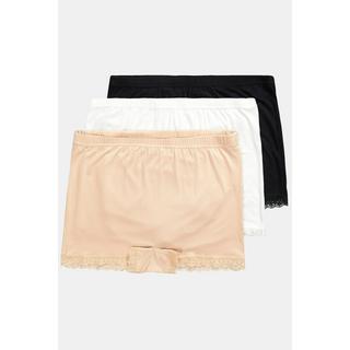 Ulla Popken Lot de 3 Culottes Dentelle Viscose de Bambou  