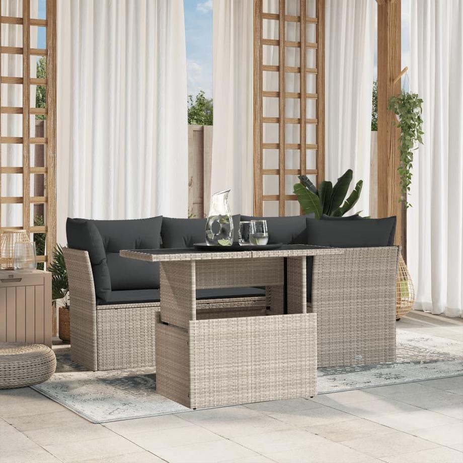 VidaXL Ensemble de canapés de jardin rotin synthétique  