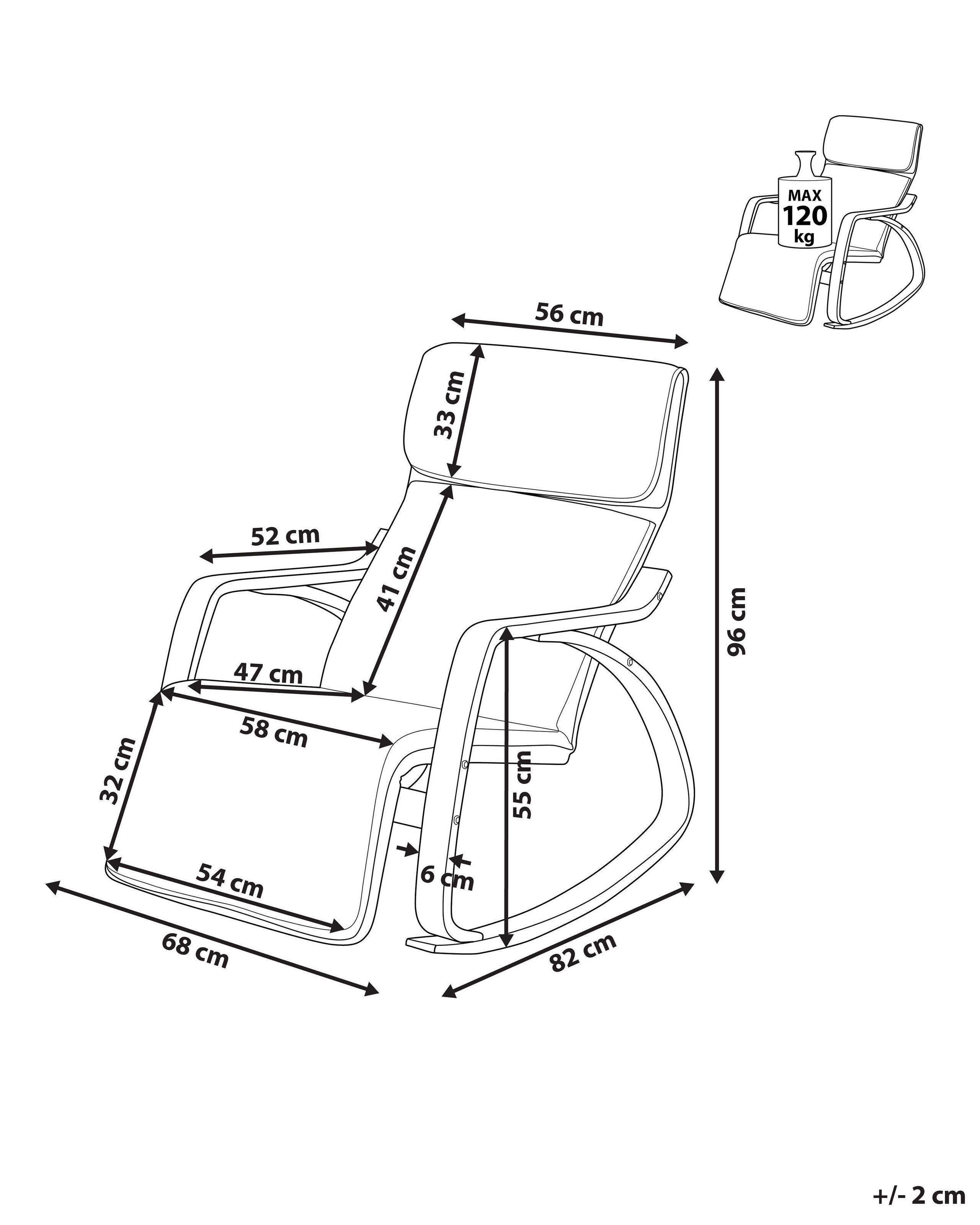 Beliani Fauteuil à bascule en Polyester Rétro WESTON  