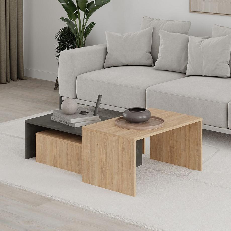 Calicosy Set de 3 tables basses Trio - L80 cm  