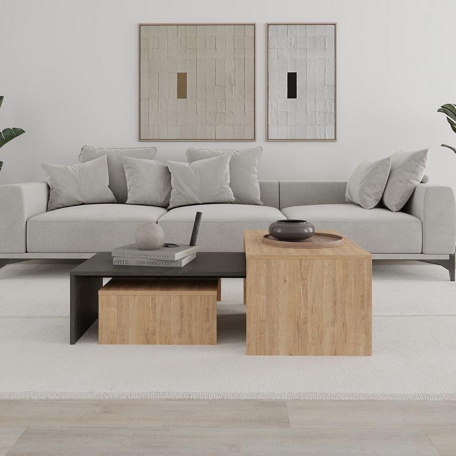 Calicosy Set de 3 tables basses Trio - L80 cm  