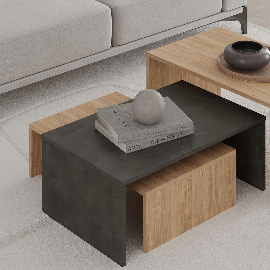 Calicosy Set de 3 tables basses Trio - L80 cm  