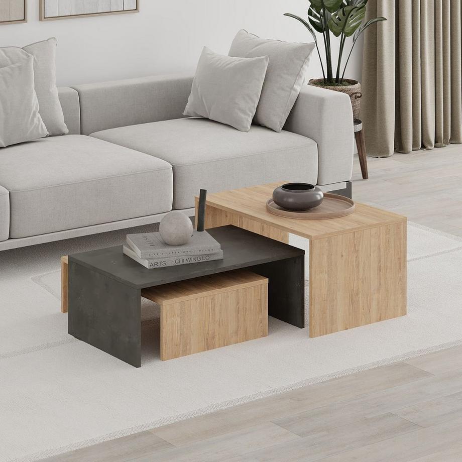 Calicosy Set de 3 tables basses Trio - L80 cm  