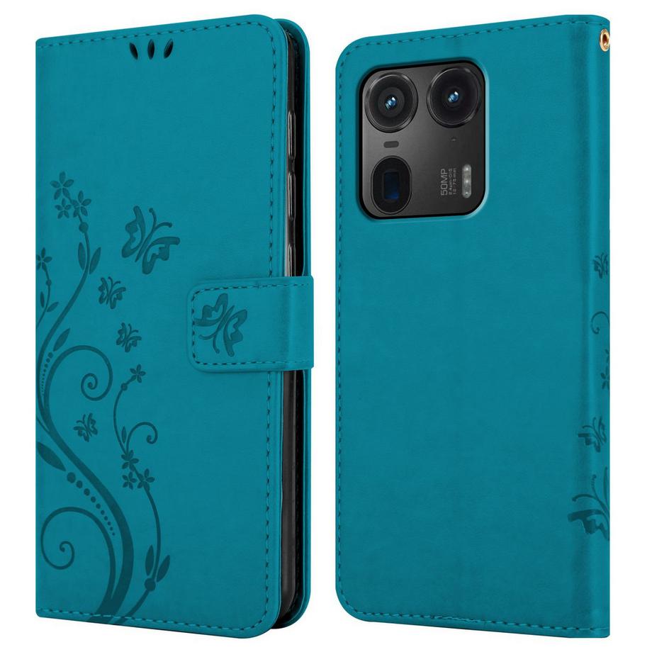 Cadorabo  Motorola Moto Edge 50 Ultra Hülle mit Blumen Muster 
