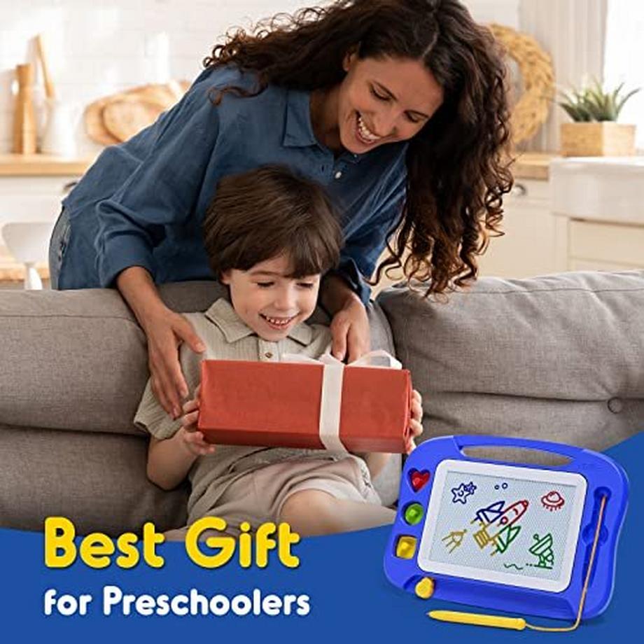 Activity-board  Zaubertafel Kinder Magnetische Maltafel, Bunt löschbare magnettafel mit Magnetstift und 3 Stempeln, 