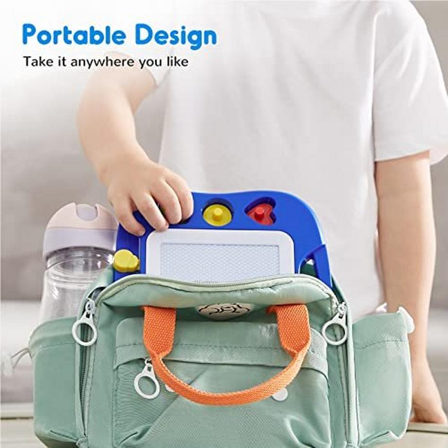 Activity-board  Zaubertafel Kinder Magnetische Maltafel, Bunt löschbare magnettafel mit Magnetstift und 3 Stempeln, 