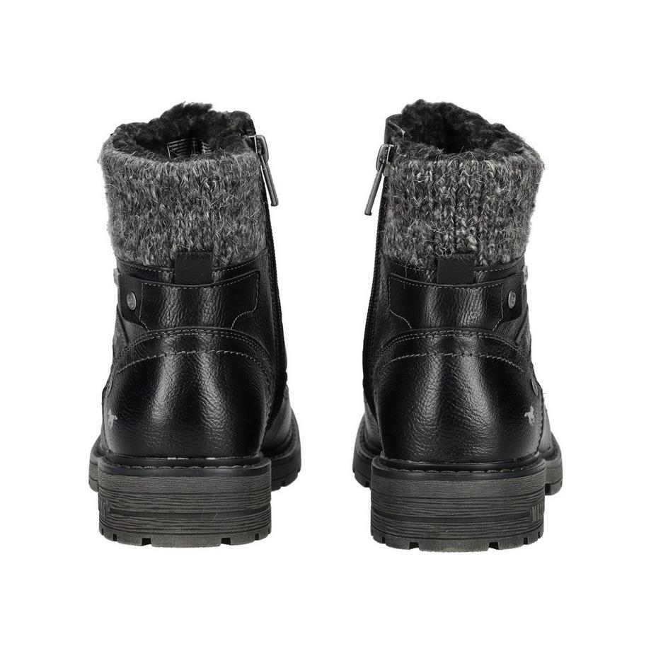 Mustang Bottines à lacets avec bordure tricotée  