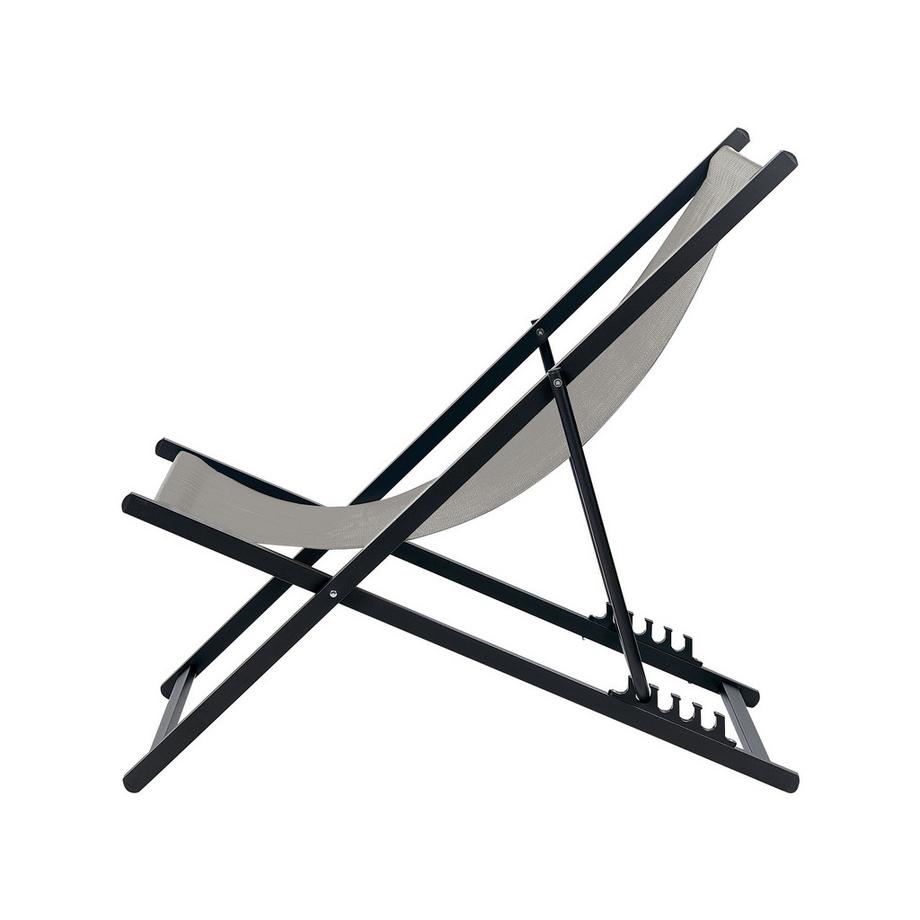 Beliani Klappbarer Liegestuhl aus Aluminium Klassisch LOCRI II  