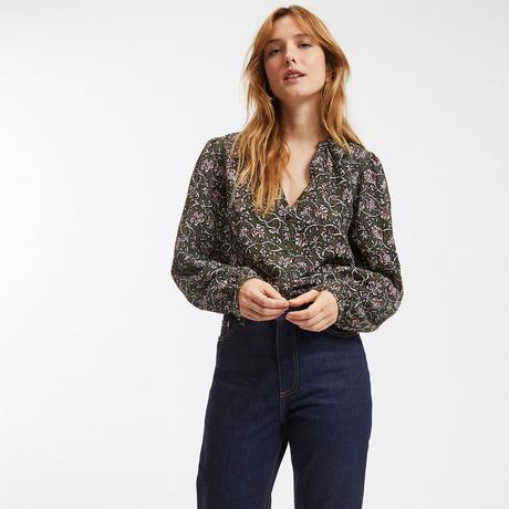 La Redoute Collections  Langärmelige Bluse mit V-Ausschnitt 