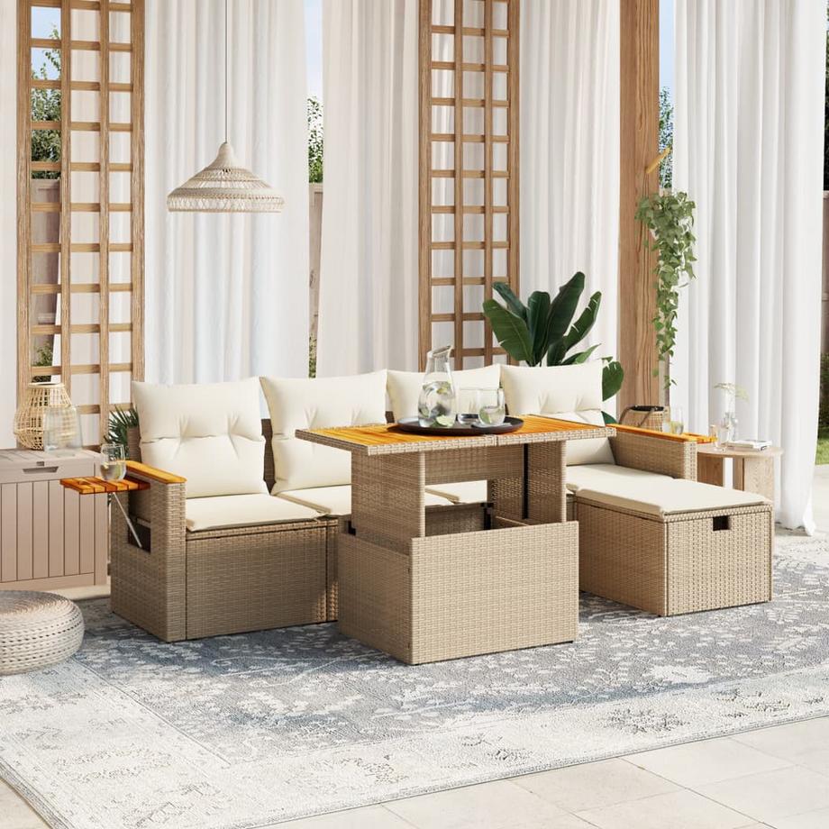 VidaXL set divano da giardino Polirattan  