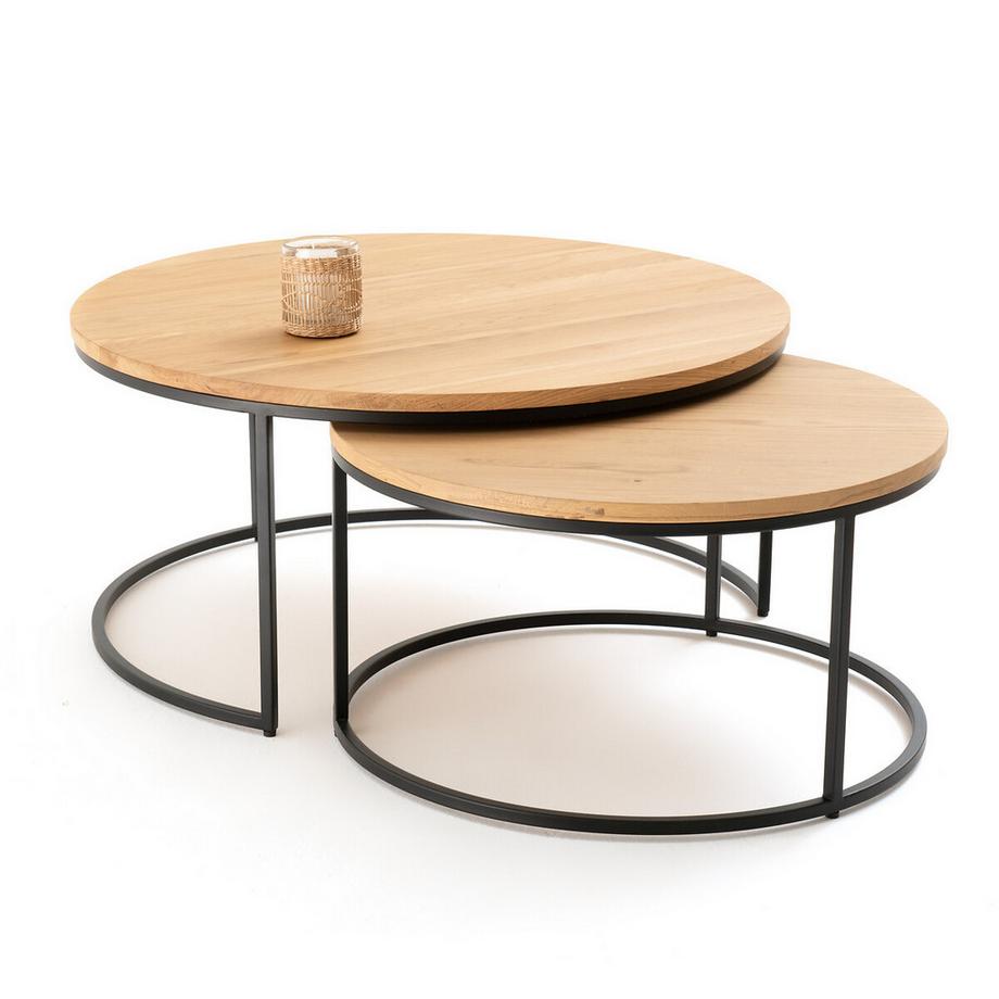 La Redoute Intérieurs Lot de 2 grandes tables basses gigognes chêne Vova  