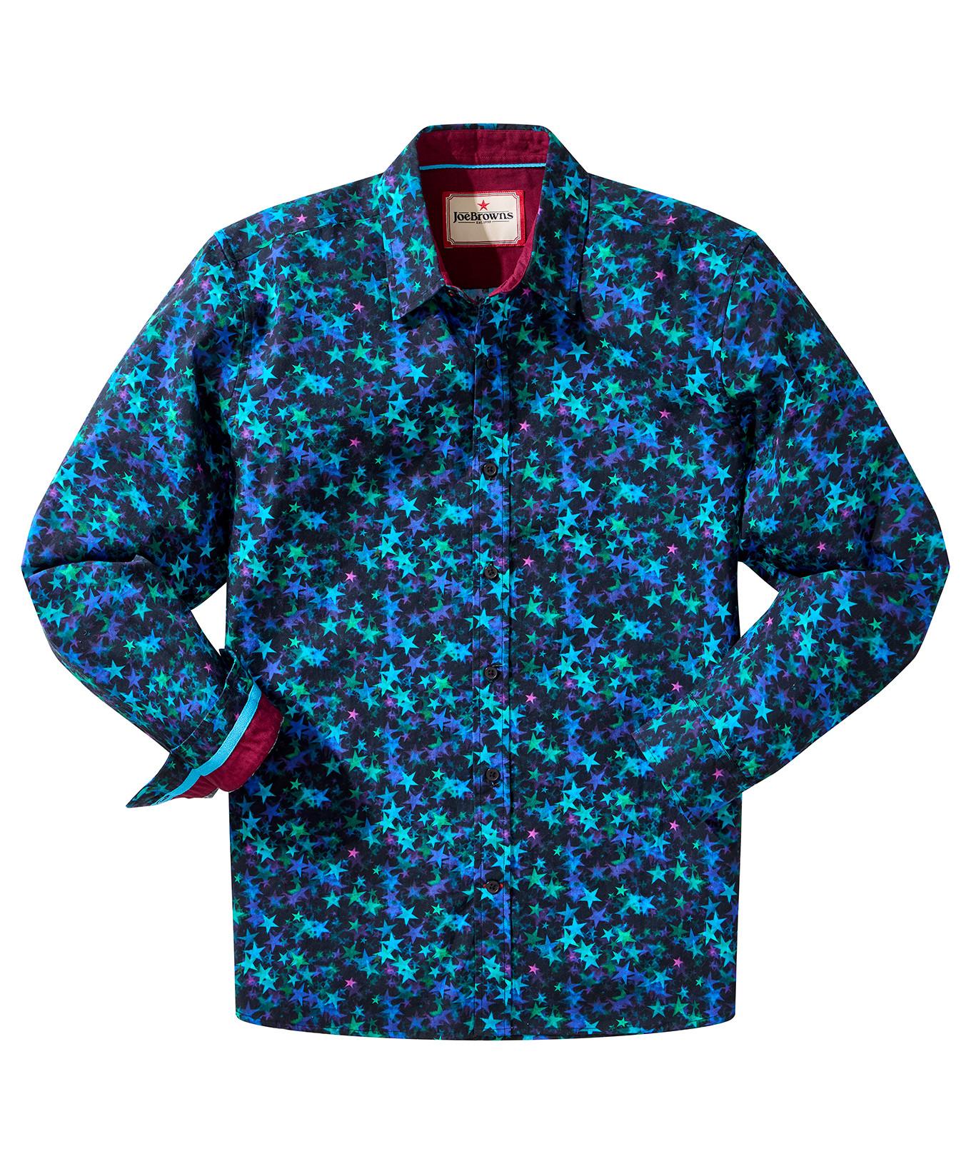 Joe Browns Langarmhemd mit klassischem Kragen Sternenmuster  