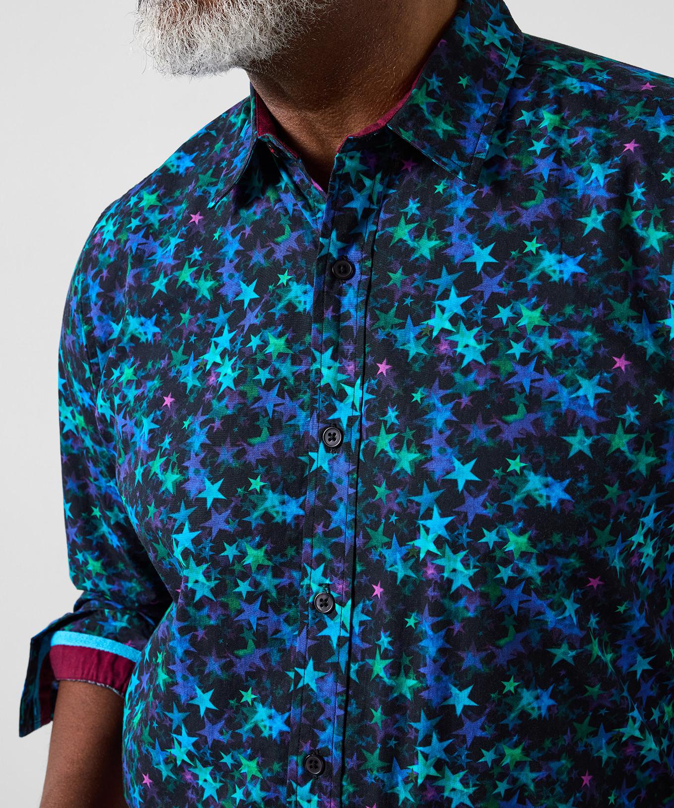 Joe Browns Langarmhemd mit klassischem Kragen Sternenmuster  