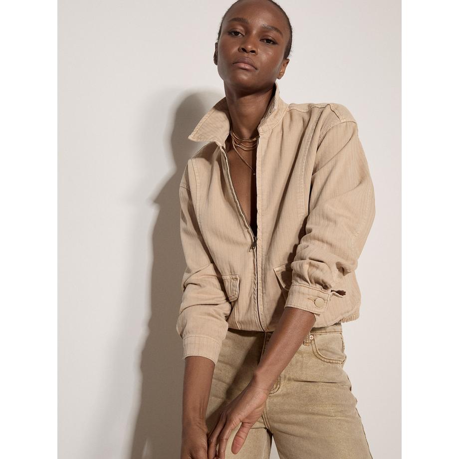 APRICOT Baumwoll Bomberjacke mit Fischgrätenmuster  