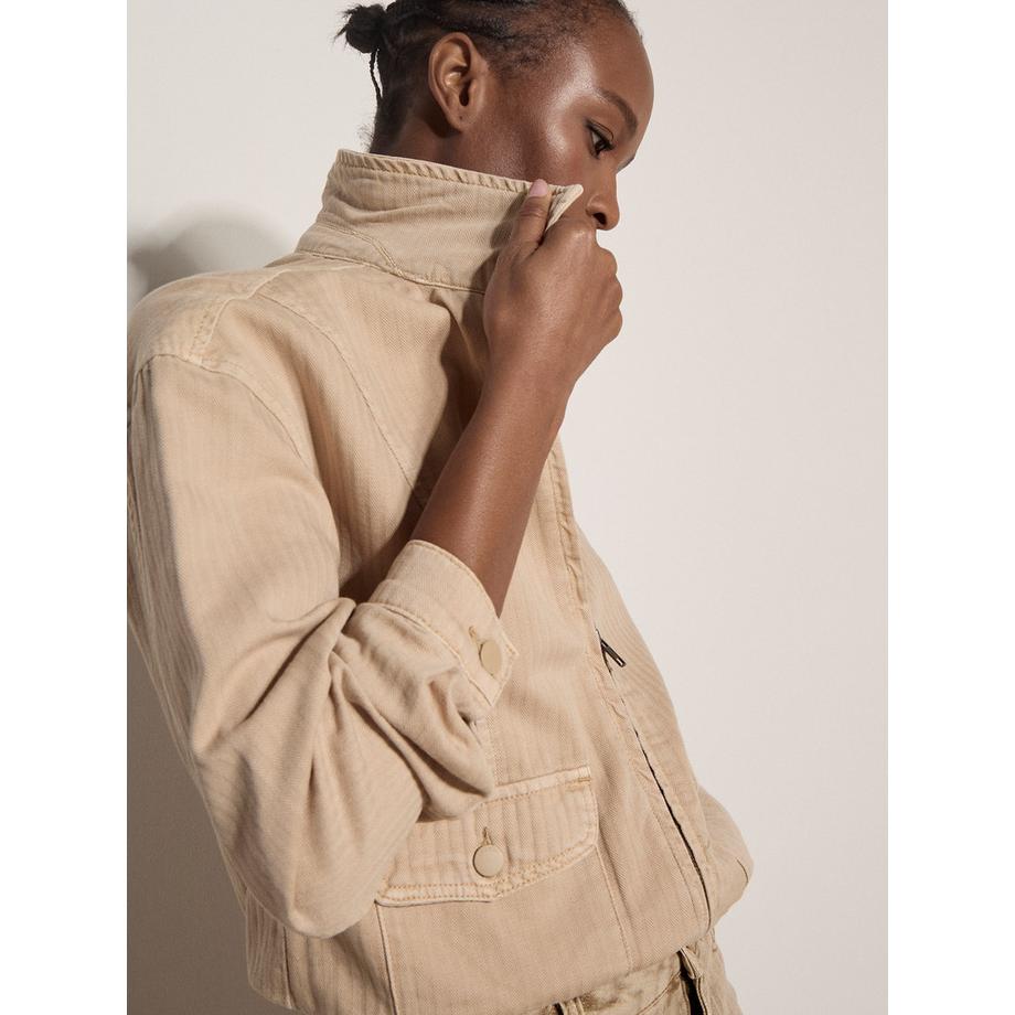 APRICOT Baumwoll Bomberjacke mit Fischgrätenmuster  