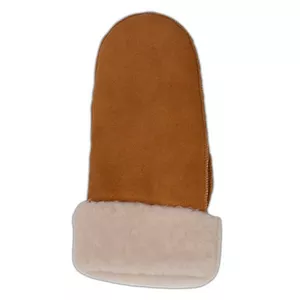 Lederfäustlinge mit Lammfell und Manchette