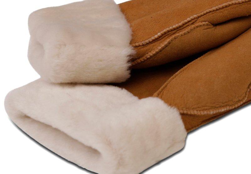 CASH-MERE.CH Moffole in pelle con agnello e polsino  