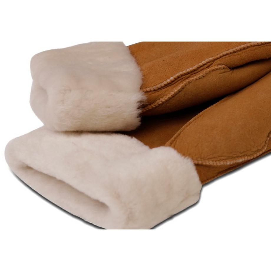 CASH-MERE.CH Moffole in pelle con agnello e polsino  