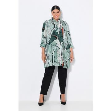 Tunica dal taglio svasato con pieghe decorative, collo alto e maniche a 3/4