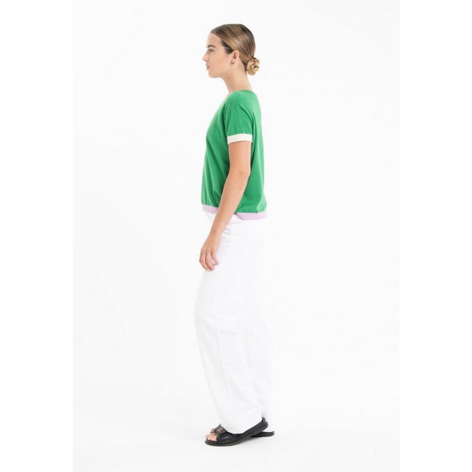 Studio Cashmere8 T-Shirt Col Rond Manches Courtes Tricolore  