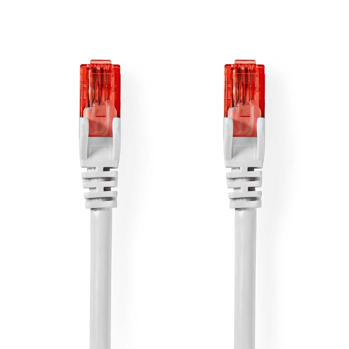 Nedis  CAT6 Netzwerkkabel | RJ45 Stecker | RJ45 Stecker | U/UTP | 2,00 m | Rund | PVC | Weiß | Etikett 