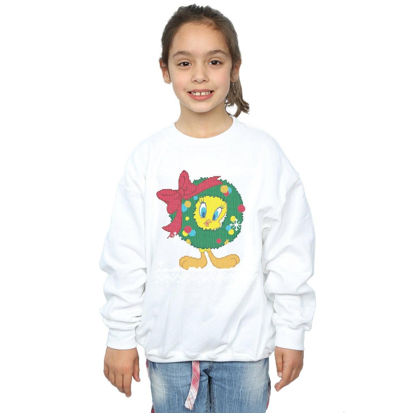 LOONEY TUNES  Tweety Pie Christmas Fair Isle Sweatshirt 
