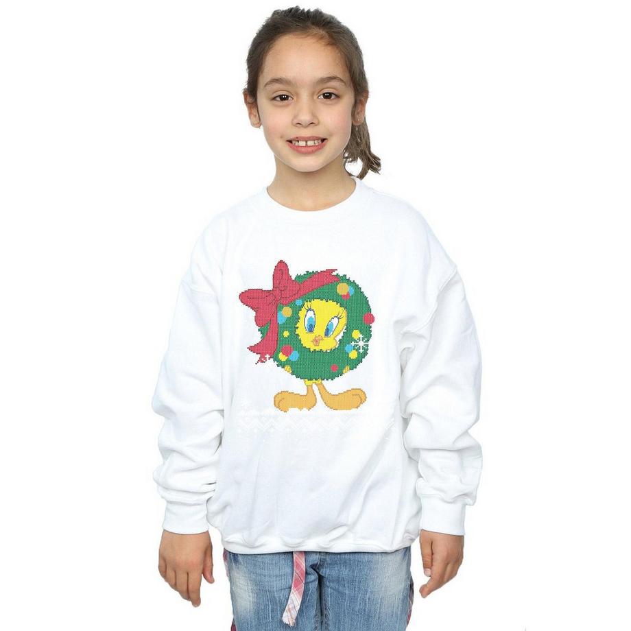 LOONEY TUNES  Tweety Pie Christmas Fair Isle Sweatshirt 