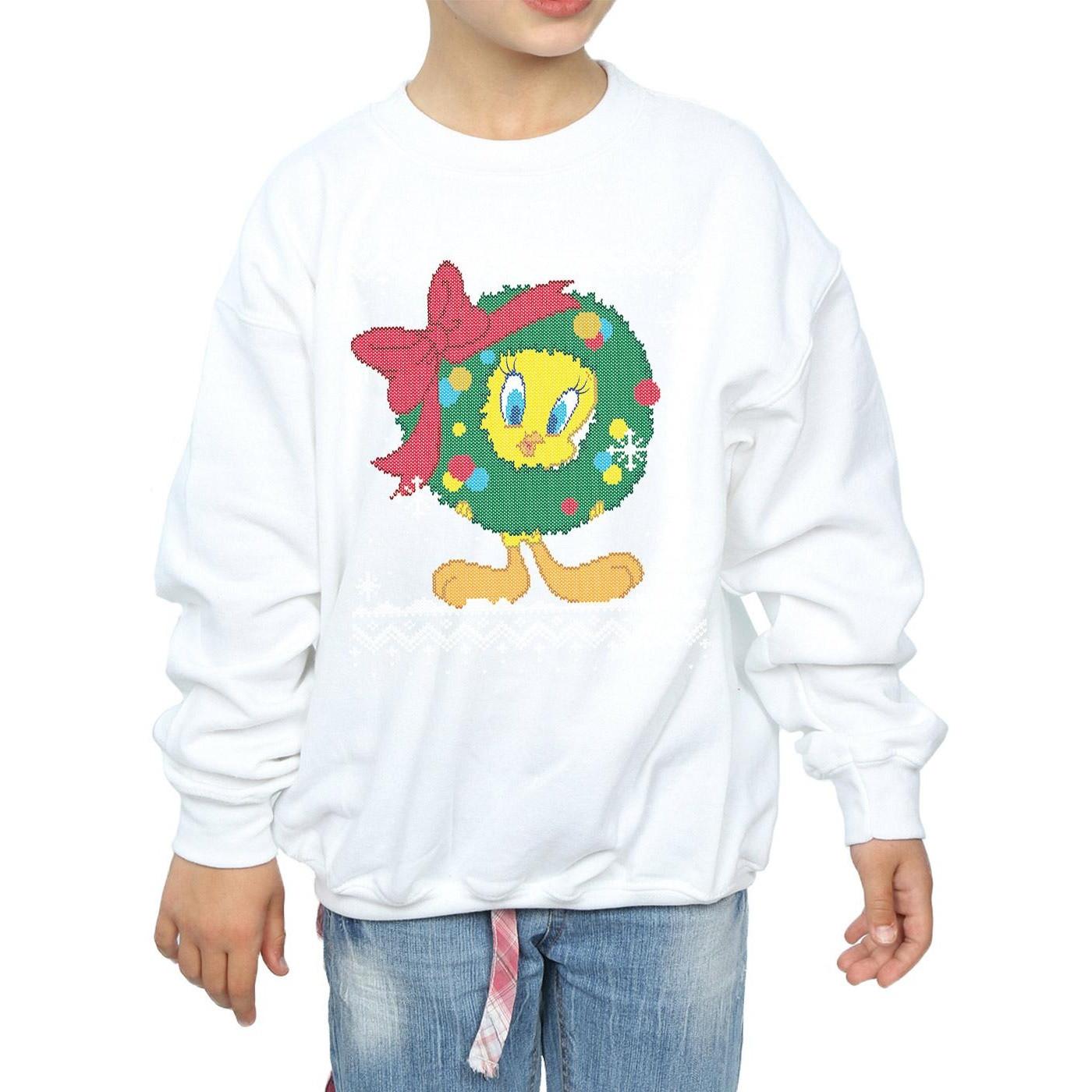 LOONEY TUNES  Tweety Pie Christmas Fair Isle Sweatshirt 