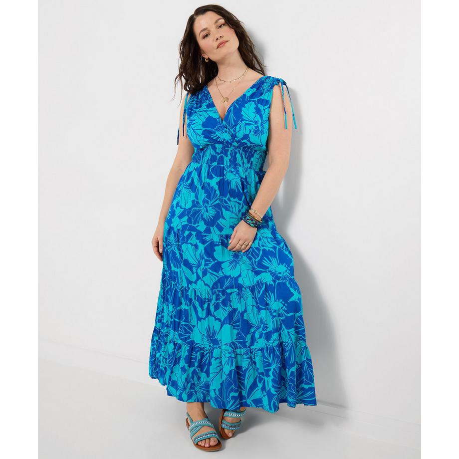Joe Browns Wickel Maxikleid mit Bindeträgern und gesmokter Taille  