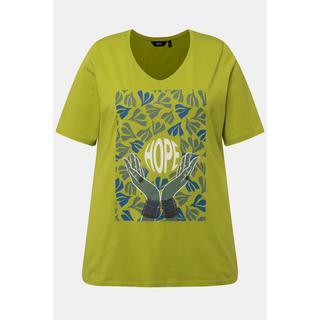 Ulla Popken  T-Shirt, Pailletten, V-Ausschnitt, Halbarm 