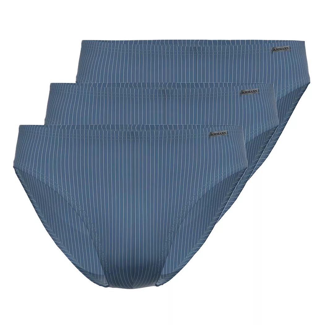 Ammann - 3er Pack Smart & Stripes - Mini Slip / Unterhose, für Herren, Dunkelblau, Größe M