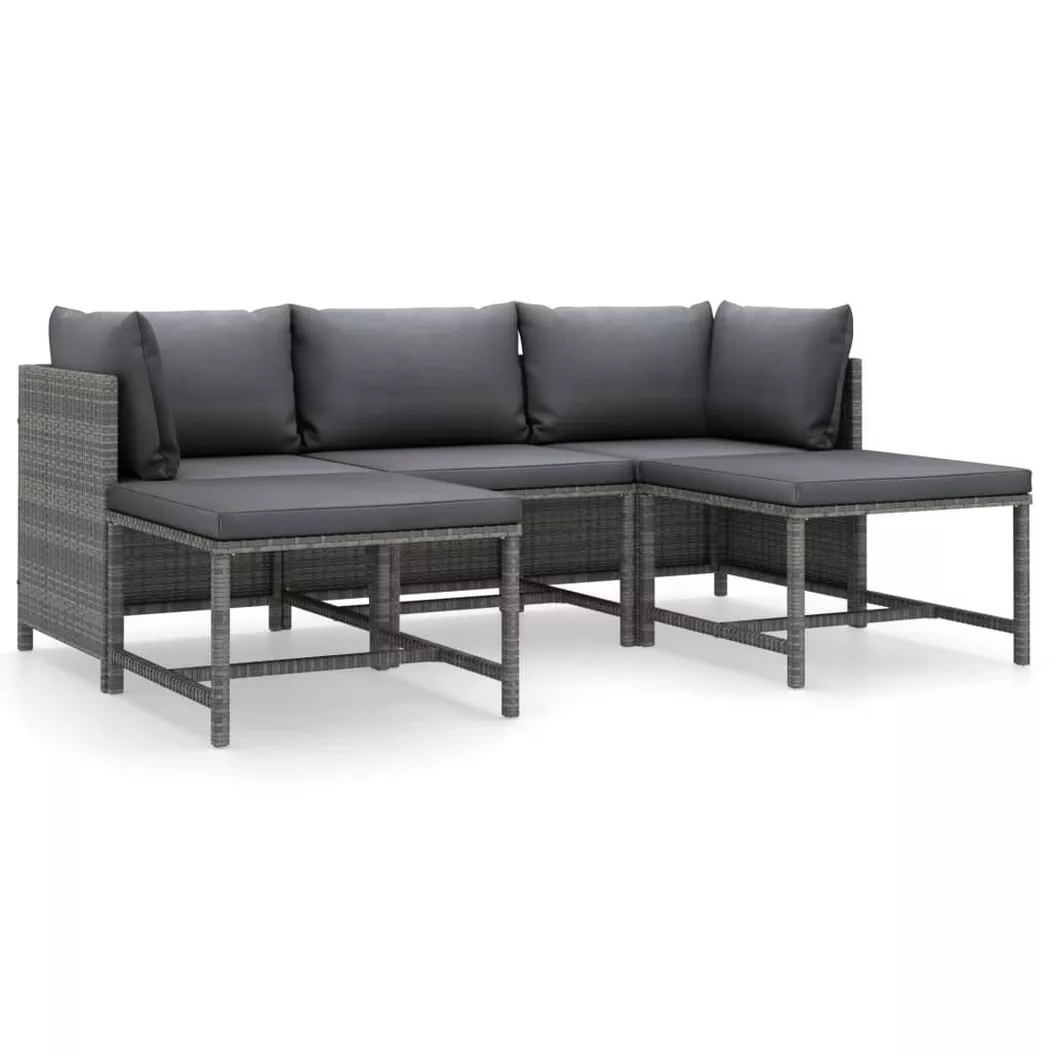 VidaXL - Garten-lounge-set poly-rattan, One Size, Grau