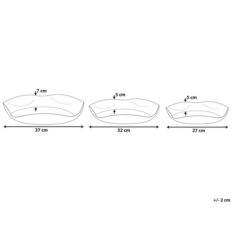 Beliani Lot de 3 boîtes à bibelots en Métal Glamour UJUNG  
